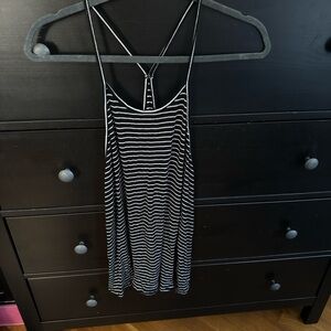 Old Navy Black and White Striped Tank/Cover Up
